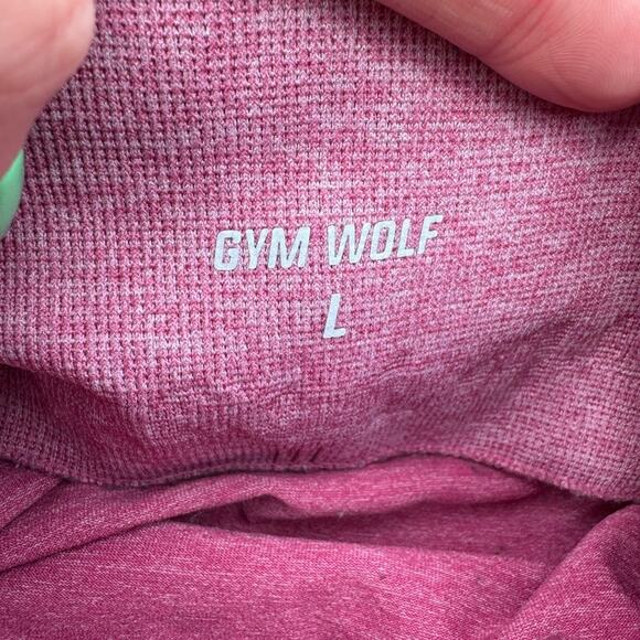 Gym Wolf size L High-Waisted Athletic Leggings - Magenta Pink - Picture 6 of 9
